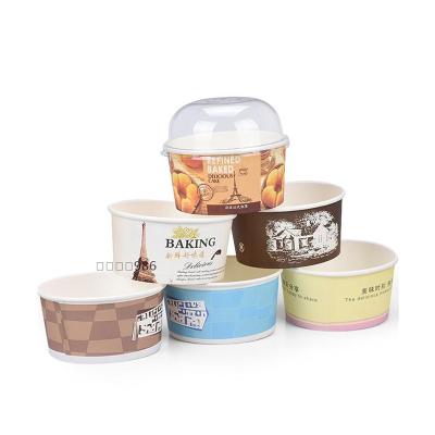 China 8oz Ice Cream Yogurt Containers Tub Biodegradable Biodegradable Disposable Paper Cup With Lids for sale