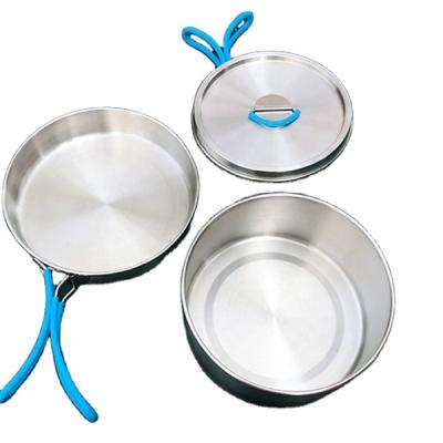 China Camping Cooking Pot Set Camping Pot Hot Selling Outdoor Camping Cooking Pot With Lid for sale