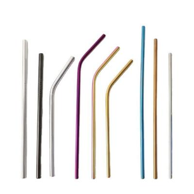 China Stainless Steel Viable Straws Drinking Straws With Cleaning Brushes Drinking Straw Set Eco Friendly for sale