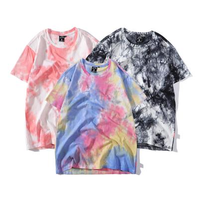 China wholesale men's Anti-wrinkle t-shirt 100% cotton printed link dye graphic unisex t-shirt summer quality 180 t-shirt streetwear fashion t-shirt for sale