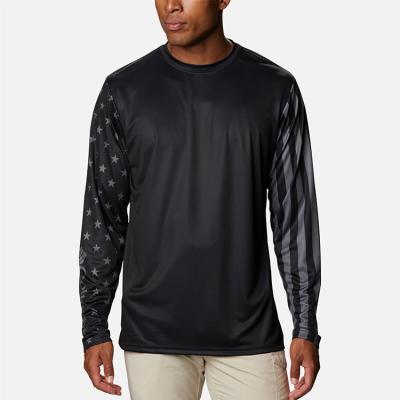 China Black 92% Polyester 8% Spandex Antibacterial Mens S Shirt Pelagic Fishing Long Sleeve for sale