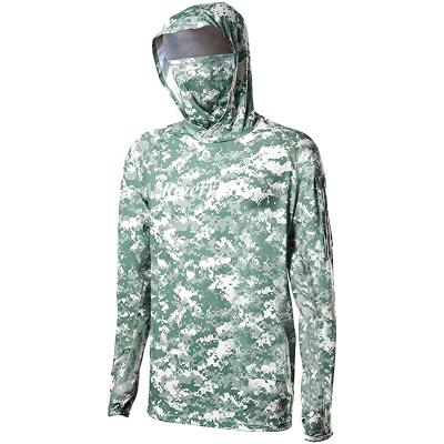 China UPF 50+ Antibacterial Fishing Hoodie, Hooded Sun Fishing Shirt, Sun Protection Long Sleeves Shirt For Men's Fishing for sale