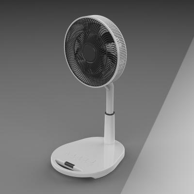 China Foldable Rechargeable LED Display ABS Long Life Time Time Fan With Led Light for sale