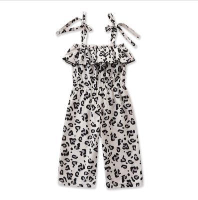 China Cotton Leopard Kids Girls Overalls Jumpsuits Baby Clothes Baby Rompers for sale