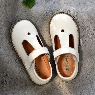 China Little Round Soft Leather Toddler Kids Hard Sole White Mary Jane Girl Kids Shoes for sale