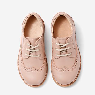 China Round Oxford Baby Shoes Kids Vegan Brogue Flat Leather Wint Tip Casual Toddler for sale