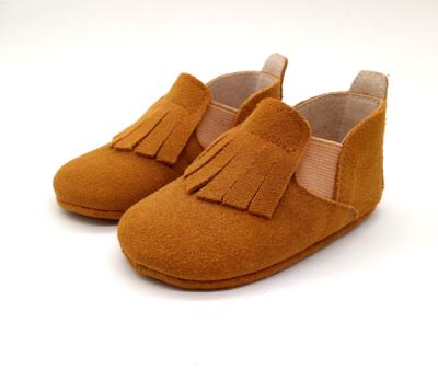 China Tassel Design Kids Suede Loafers Baby Shoes Anti-slippery Casual Genuine Leather for sale