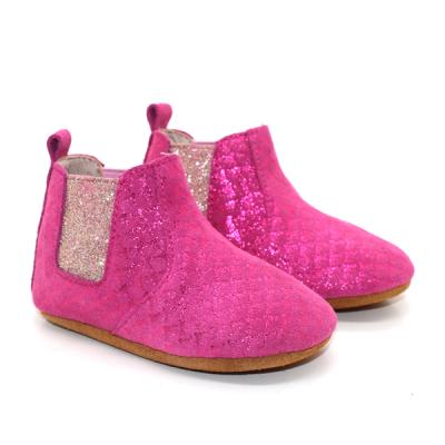 China Anti-Slippery Enchanted Glitter Leather Chelsea Boots First Steps Baby Winter Shoes All Design for sale