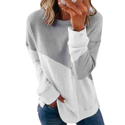 China Breathable Long Sleeve Loose Sweater For Women Patchwork Fashion Sweater Round Neck Tops Plus Sizes for sale