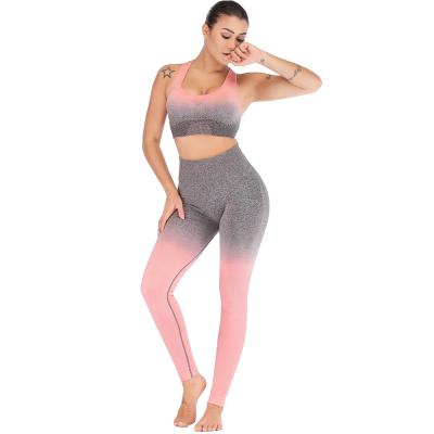 China High Waist Antibacterial Women's Yoga Pants Ombre Compression Seamless Leggings Workout Tights for sale