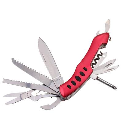 China Survival in the Wild High Quality Metal Wild High Quality Multi Functional Pocket Keyhole Opener Wine Corkscrew Stainless Steel Multi Tool Knife for sale