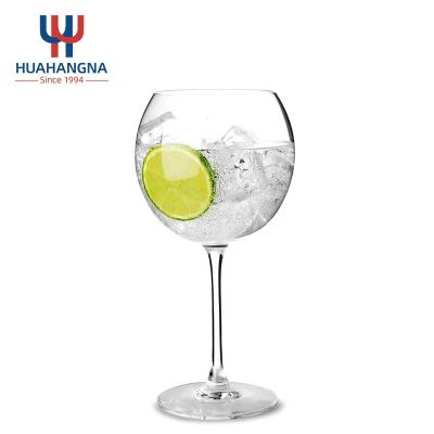 China New Custom Logo Wholesale Classic/Postmodern 640ml Crystal Clear Long Stem Cocktail Handcrafted Gin Tonic Balloon Glasses for Restaurant Home Events for sale