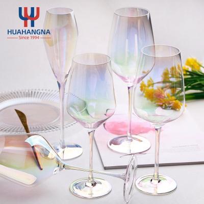 China Elegant Elegant Luster Large Radiance Wine Glass Iridescent Multi Sizes Set In Gift Box For Christmas New Year Birthday for sale