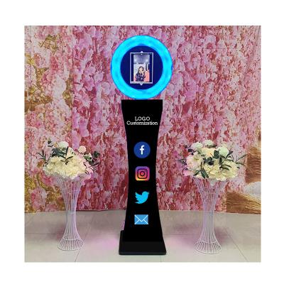 China Photo shot cheap social wedding rotating selfie photobooth portable enclosureipad photo booth with printer and camera for sale