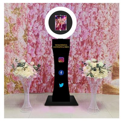 China SDK fashion ringlight portable social tablet led roam rotating sharing station selfie photobooth ipad photo booth machine for sale