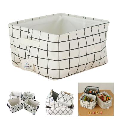 China ICEBLUE HD Kids Toy Storage Basket Linen Basket Small Viable Fabric Storage Basket for sale