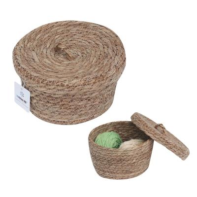 China ICEBLUE HD Rattan Wicker Basket Viable Natural Seagrass Storage Basket Organizer for sale