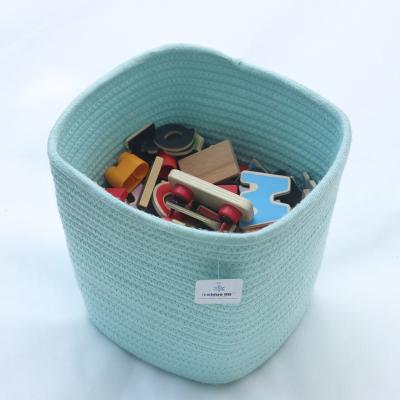 China ICEBLUE HD Cotton Viable Square Rope Woven Storage Basket Multi Large Sizes Basket For Living Room for sale