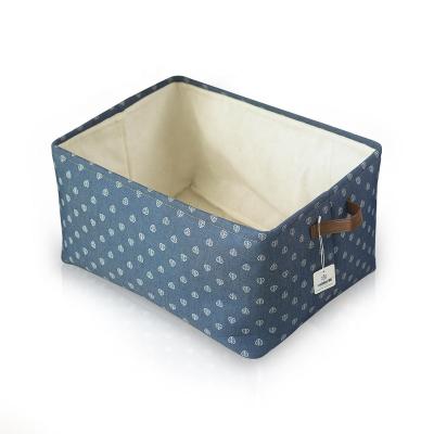 China ICEBLUE HD Sustainable Hot Selling Cotton Fabric Eco-friendly Universal Folding Storage Box for sale