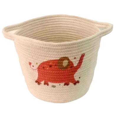 China ICEBLUE HD Cotton Rope Basket Storage Eco - Friendly Round Woven Basket Sustainable for sale