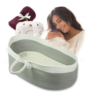 China ICEBLUE HD Modern Natural Soft Baby Moses Basket and Stand Crib Basket for sale