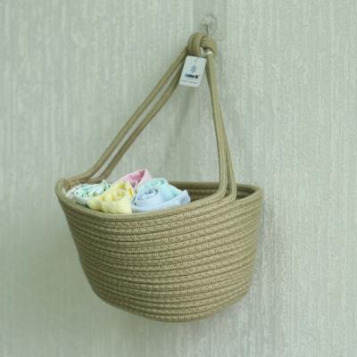 China ICEBLUE HD Cotton Rope Modern Simple Wholesale Khaki Wall Hanging Baskets For Towels for sale