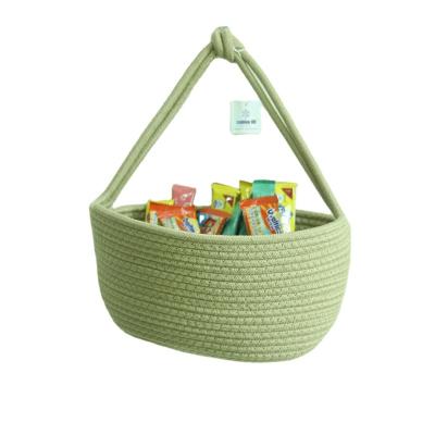 China Modern Simple Wholesale ICEBLUE HD RTS Cotton Wall Hanging Baskets For Snacks for sale