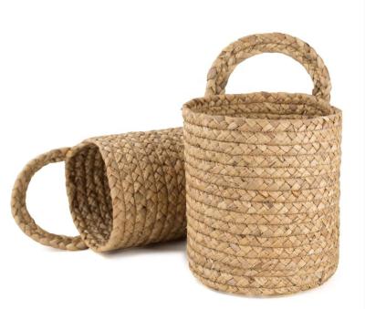 China ICEBLUE HD Natural Vegetable Plankton Woven Hanging Basket Rope Jute Wall Plant Material for sale