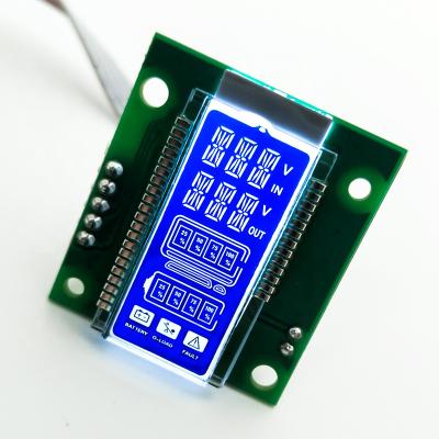 China Display Module Customized Blue Htn LCD Number Digital Icon Backlight Ups Display 7 Segment LCD Display for sale