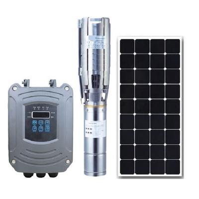 China Family Homes 1500W 2HP 42m3/h 23m Elevator DC 110v Solar Powered Submersible Deep Well Water Pumps for sale