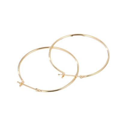 China CLASSIC Pure 18k Yellow Gold 35mm Diameter Circle Earring for sale