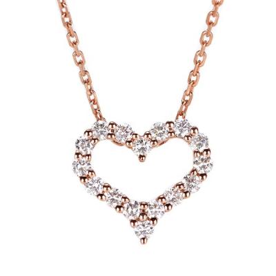 China Newest Fashionable Heart Necklaces 18k Solid Gold Pendant Charm Lettering Heart Necklace for sale