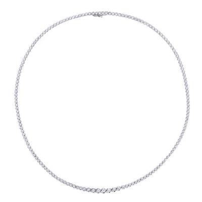 China Icy Women's Fashion Jewelry Off 18k Solid Gold Lab Scale Full Diamond Tennis Necklace Diamond Tennis Necklace for sale