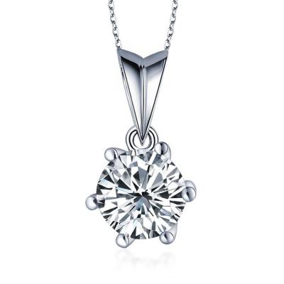 China Women Fashion Jewelry 1 Carat Moissanite Pendant Necklace 10k M DHL White Gold Women Gift Custom Necklace for sale