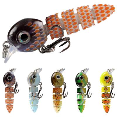 China Underbait Minnow Fishing Lure Simulation Fishing Tackle High Sinking Rate Multi-segmented Simulation Minnow Fishing Lure Red Worm Lure for sale