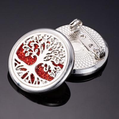 China 2020 Amazon Hot Sale Fashionable Scent Diffuser Brooch Fashion Tree of Life Aromatherapy Brooch for sale