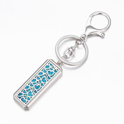 China 2020 Hot Sale Fashionable Gift Diffuser Keychains Stainless Steel Aromatherapy Customized Key Chain for sale