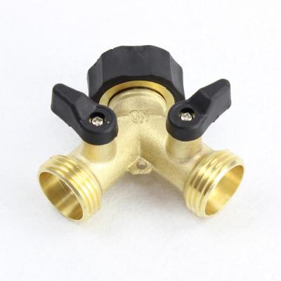 China General Heavy Duty 2 Way Solid Brass Garden Hose Pipe Faucet Fits 3/4 Y Diverter for sale