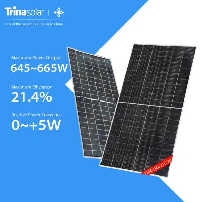 China POE/EVA Solar PowerTrina Summit Series Mono Glass Solar Modules Double Bifacial Solar Panels 645w 650w 655w 660w 665w with TUV for sale