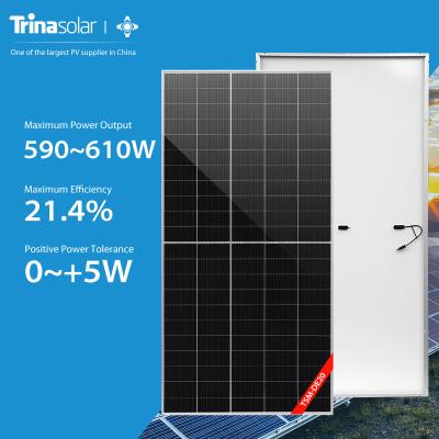 China EVA/POE Mono Tier 1 Brand Solar Panel PERC Cells 120cells 120cells Power 590W-610W PV Solar Module In Stock for sale