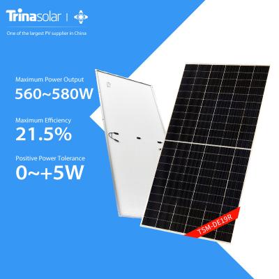 China EVA/POE High Power Brand Mono Solar Cell Trina Solar Panels Peak PERC 560W-580W Factory Price In Stock for sale