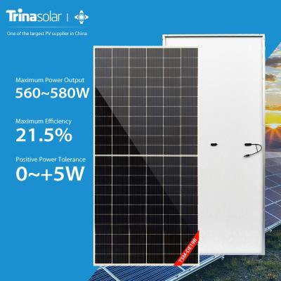 China EVA / POE Solar Trina 560W 565W 570W 575W 580W Mono Crystalline Solar PV Solar Panels types panels full black solarmodul for sale