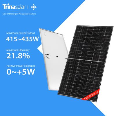 China High Quality EVA/POE Top Brand Trina 405w 410w 415w 420w 425w Mono-facial Solar PV Solar Panels With TUV Are Available for sale