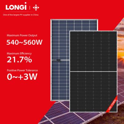 China LONGI 540w 545w 550w 555w 560w LONGI LR5-72HPH LONGI solar panel price wafer size 166*166 166mmx166mm for sale