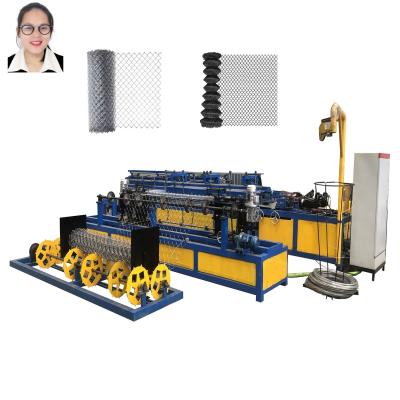 China fully automatic double wire chain link fence weaving making machine in India for sale