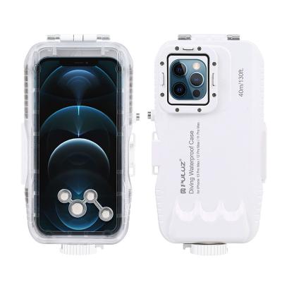 China 40m/130ft Case Video Shockproof Snorkeling Waterproof Photo Taking Underwater Shot Housing Cover For iPhone 11 12 13 Pro Max Mini for sale