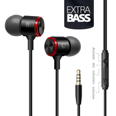 China In-Ear Stereo Bass Headphone In-Ear Headphones Metal Stereo 3.5MM Wired HiFi Earphone With MIC For Xiaomi Samsung Huawei Phones for sale