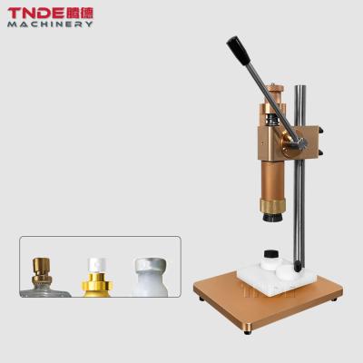 China Manual Bottle Pump Easy Operation TNDE Spray Glass Bottle Machine Perfume Aluminum Crimping Capping Machine for sale