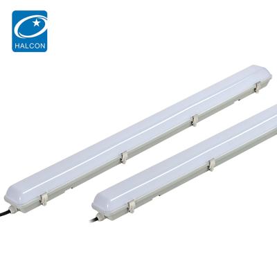 China Energy Saver Office Desk HALCON Dimmable Parking Lot Waterproof IP65 4ft 40W 60W LED Tri Tube Vapor Proof Light for sale