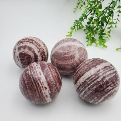 China Europe whosale high quality red zebr crystal balls reiki quartz stone healing sphere for home decoration feng shui for sale